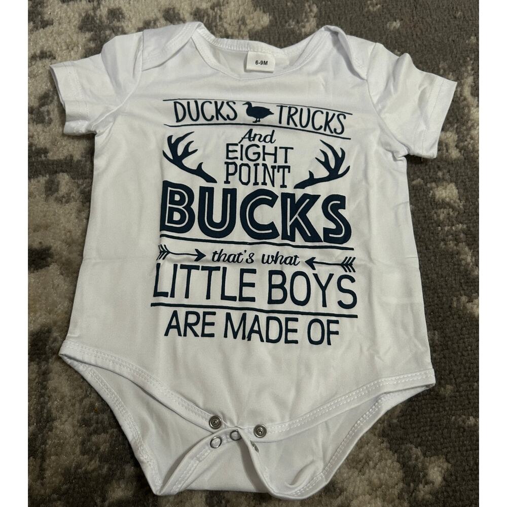 White Baby Boy That's What Boys Are Made Of Onesie Unbranded 6-9 Months (NWT)